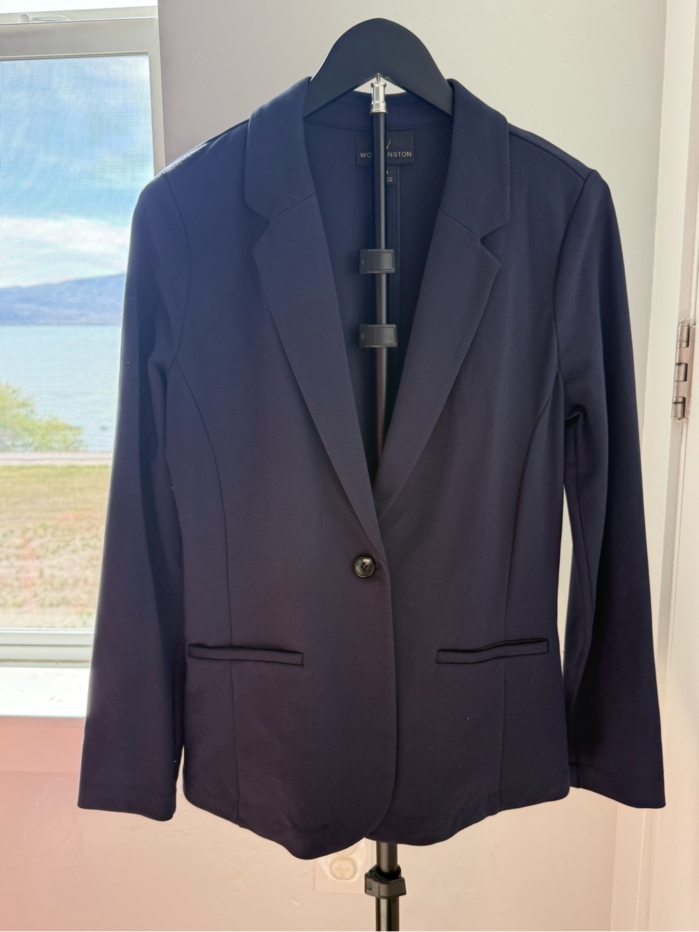 Worthington Navy Single-Button Tailored Blazer